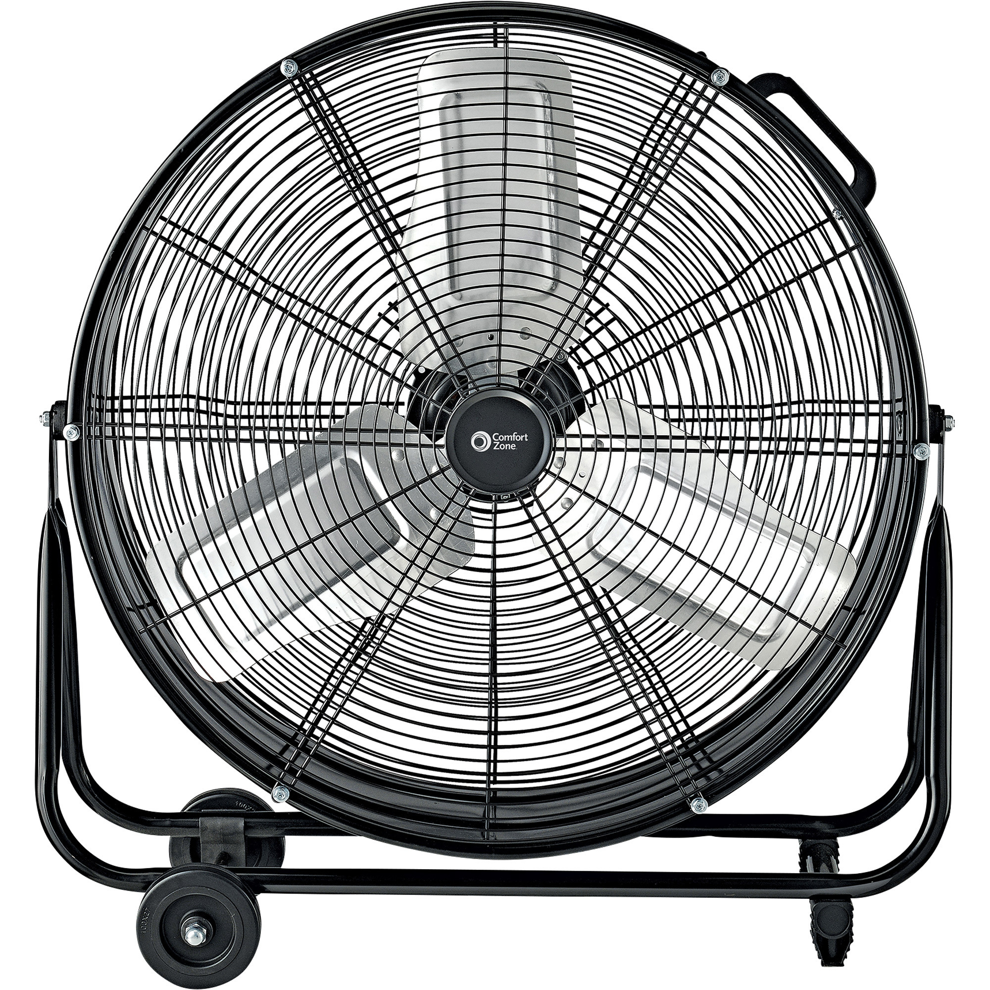 Comfort Zone High-Velocity 2-Speed Direct Drive Drum Fan, 24in., Black, 2559 CFM, 202.4 Watts, Model# CZMC24